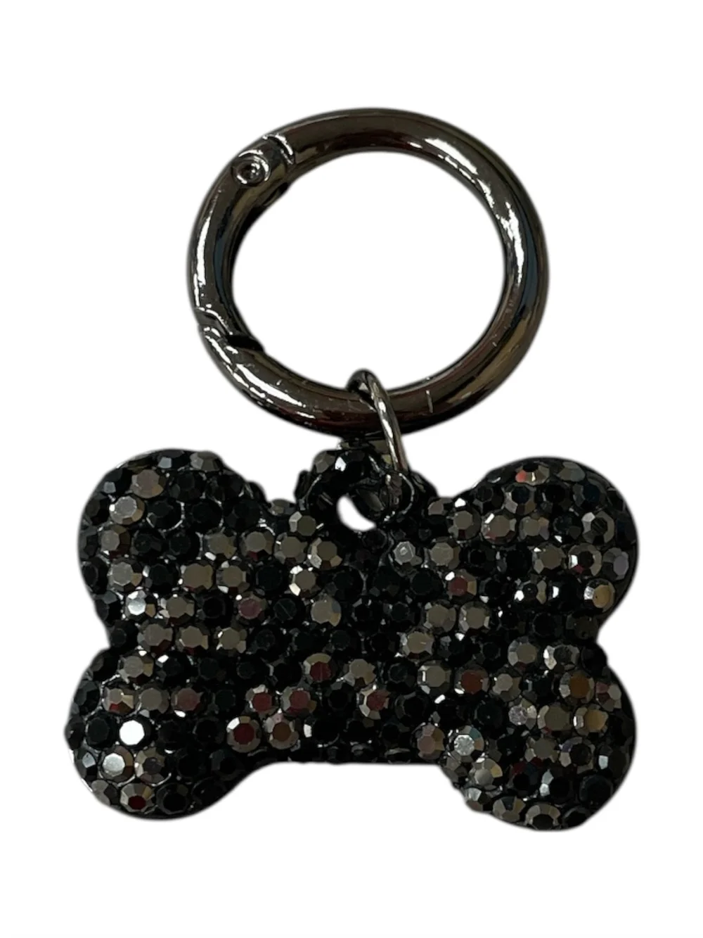 Crystal Bone Dog ID Tag Keychain - Stylish Pet Accessory